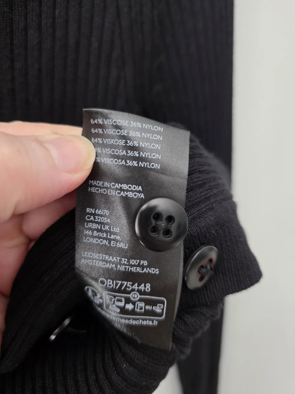 Maeve by Anthropologie Ribbed Knit Cropped Cardigan Black XXS - Picture 7 of 9